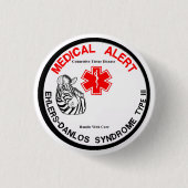 Eds-Art 3 mit Zebra-medizinischem wachsamem Knopf Button (Vorderseite)