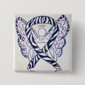 EDS Awareness Angel Zebra Stripe Ribbon Custom But Button (Vorderseite)