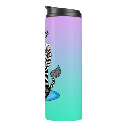 EDS Awareness Ribbon und Zebra Thermosbecher (Nach rechts gedreht)