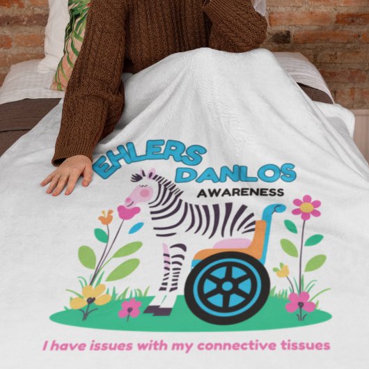 EDS Awareness Zebra Blanket Fleecedecke