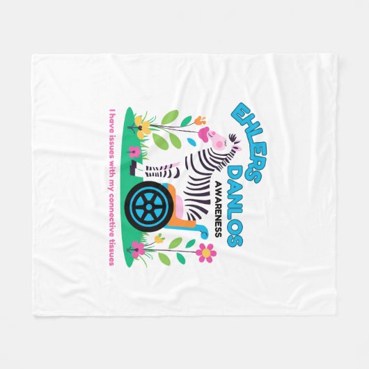 EDS Awareness Zebra Blanket Fleecedecke (Vorderseite (Horizontal))