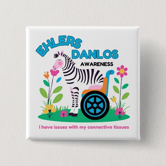 EDS Awareness Zebra Button (Vorderseite)