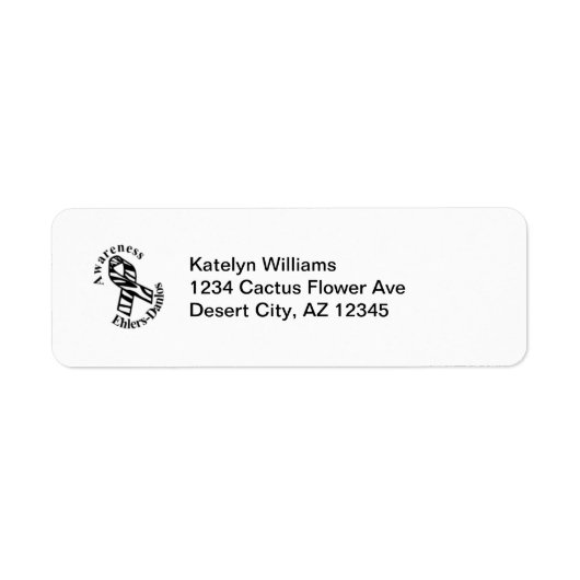 EDS Awareness Zebra Ribbon Address Label (Vorne)