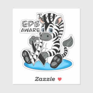 EDS Awareness Zebra Ribbon Aufkleber