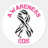 EDS Awareness Zebra Ribbon Sticker (Vorderseite)