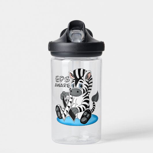 EDS Awareness Zebra Ribbon Trinkflasche (Vorne)