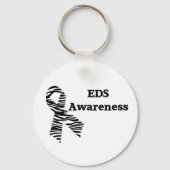 EDS Awareness Zebra Ribbon White Schlüsselanhänger (Vorderseite)