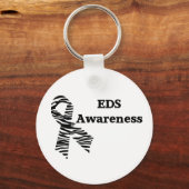 EDS Awareness Zebra Ribbon White Schlüsselanhänger (Vorderseite)