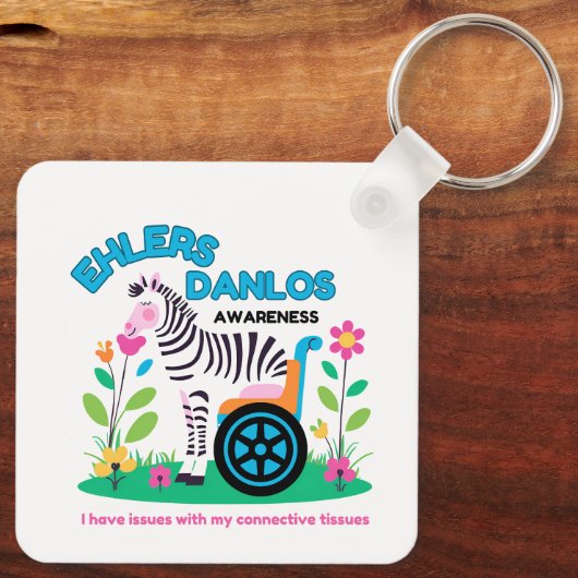 EDS Awareness Zebra Schlüsselanhänger (Rückseite)