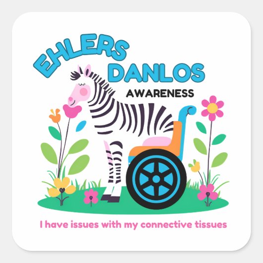 EDS Awareness Zebra Sticker (Vorderseite)