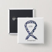 EDS Awareness Zebra Stripe Ribbon Custom Button (Vorne & Hinten)