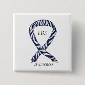 EDS Awareness Zebra Stripe Ribbon Custom Button (Vorderseite)