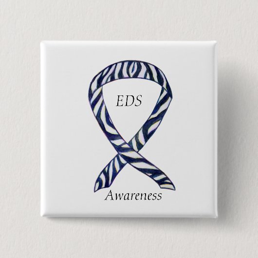EDS Awareness Zebra Stripe Ribbon Custom Button (Vorderseite)