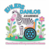 EDS Awareness Zebra Vinyl Sticker (Vorderseite)