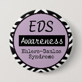 EDS Ehlers-Danlos Syndrom Bewusstsein Zebra Button (Vorderseite)