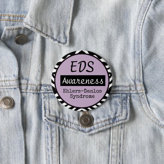 EDS Ehlers-Danlos Syndrom Bewusstsein Zebra Button (Beispiel)