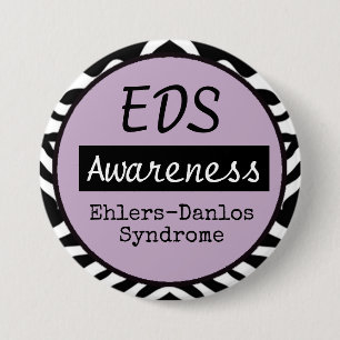 EDS Ehlers-Danlos Syndrom Bewusstsein Zebra Button