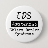 EDS Ehlers-Danlos Syndrom Bewusstsein Zebra Button (Vorderseite)