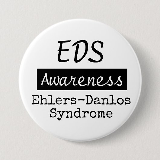 EDS Ehlers-Danlos Syndrom Bewusstsein Zebra Button (Vorderseite)