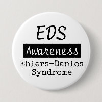 EDS Ehlers-Danlos Syndrom Bewusstsein Zebra Button