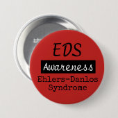 EDS Ehlers-Danlos Syndrom Bewusstsein Zebra Button (Vorne & Hinten)