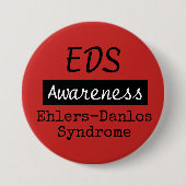EDS Ehlers-Danlos Syndrom Bewusstsein Zebra Button (Vorderseite)