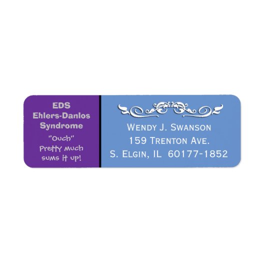 EDS Ehlers-Danlos Syndrom Postadresse Label (Vorne)