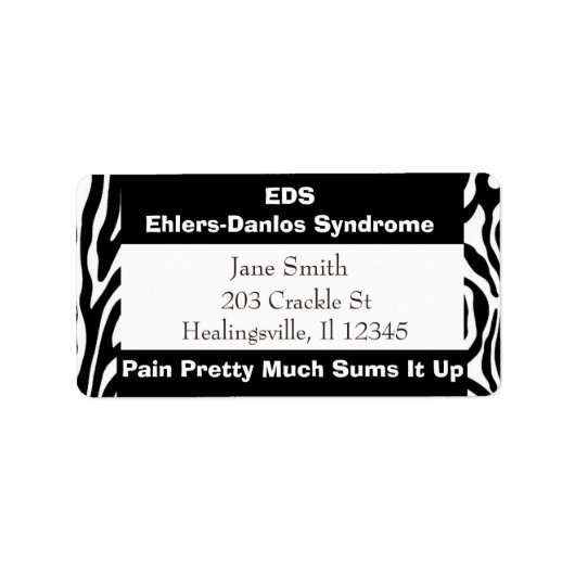 EDS Ehlers-Danlos Syndrom Postadresse Label Adressaufkleber (Vorne)