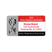 EDS Ehlers-Danlos Syndrom Postadresse Label Adressaufkleber (Vorne)