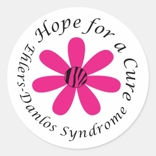 EDS Hope a Cure Pink Blume Round Sticker (Vorderseite)