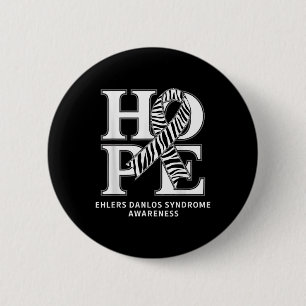 Eds Hope Zebra Ribbon Ehlers Danlos Syndrom Aware Button