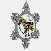Eds-Schneeflockezebra-Verzierung Schneeflocken Zinn-Ornament (Links)