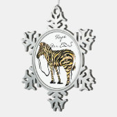 Eds-Schneeflockezebra-Verzierung Schneeflocken Zinn-Ornament (Rechts)
