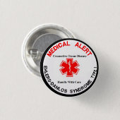 Eds-Typ- 1medizinischer wachsamer Knopf Button (Vorne & Hinten)