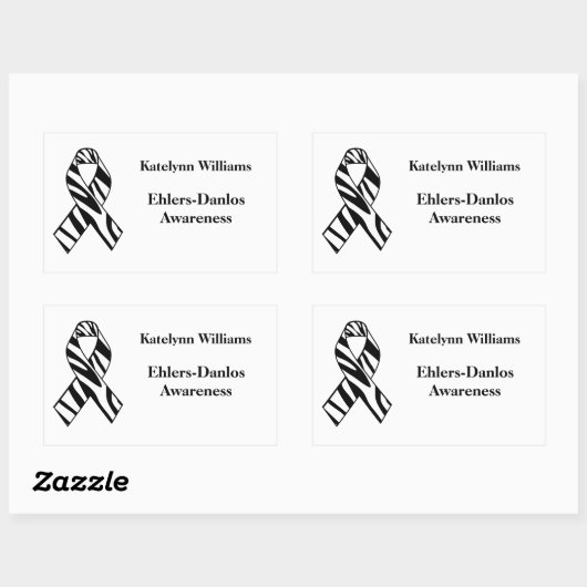 EDS Zebra Stripe Awareness Ribbon Stickers (Blatt)