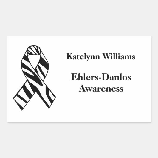 EDS Zebra Stripe Awareness Ribbon Stickers (Vorderseite)