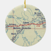Edson Alberta Vintag Map Keramik Ornament (Hinten)