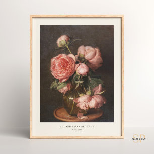 Eduard Von Grutzner Peonies Still Life Pink Blume Poster