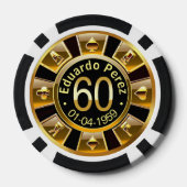 Eduardo P 60th Bday Gold Black Poker Chip (Rückseite)