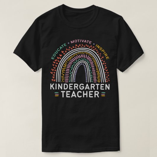 Educate Motivate Inspirier Kindergarten Lehrer Rai T-Shirt (Design vorne)