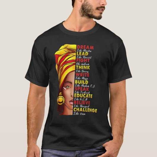 Educate Speak Build schreiben denken stolz afrikan T-Shirt (Vorderseite)