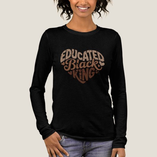 Educated Black King | Afro Pride Quote | Black Tri-Blend Shirt (Vorderseite)
