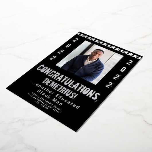 Educated Black Man 2022 Abschluss Einladung (Gedreht)