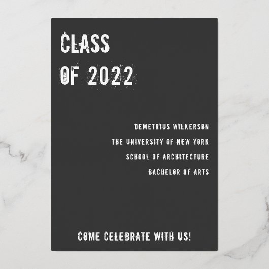 Educated Black Man 2022 Abschluss Einladung (Rückseite)