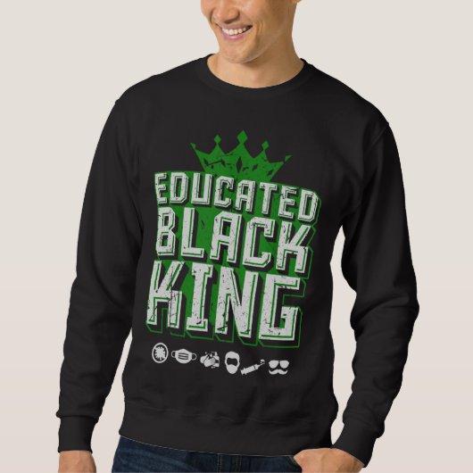 Educated Black Pride King  Fathers Day Oversized Sweatshirt (Vorderseite)