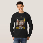 Educated Cat Graduation Cap Senior Funny Graduatio T-Shirt (Vorne ganz)