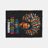 Education Is Dom Black Teacher Books Black History Fleecedecke (Vorderseite (Horizontal))