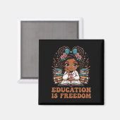 Education Is Freedom Book Reader Black History Mon Magnet (Vorderseite/Rückseite)