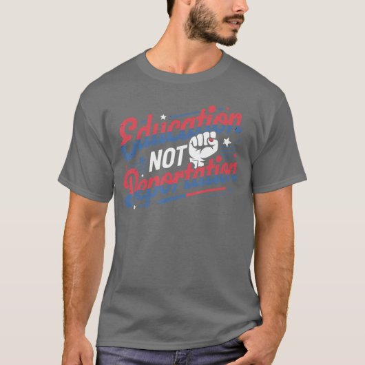 Education Not Deportation Refugee Supporter Pro Im T-Shirt (Vorderseite)