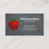 Education Tutor Teacher Apple Chalkboard Visitenkarte (Vorderseite)